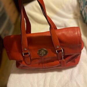Coach Orange Leather Shoulder Bag